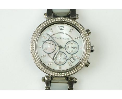 Michael Kors Mother of Pearl Dial Parker 6138 Chronograph Ladies Watch 