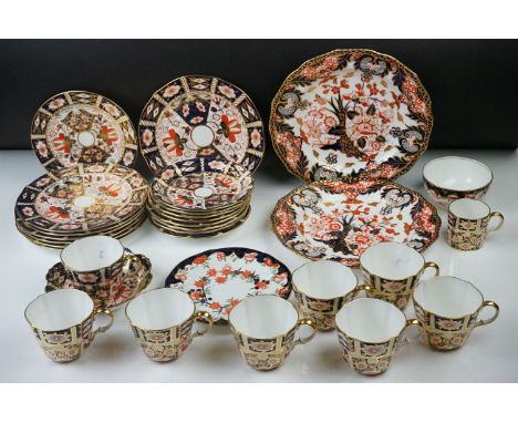 Collection of Royal Crown Derby Imari 2451 pattern Tea ware including Eight Tea Cups and Eight Saucers, one 6" tea plate, sev