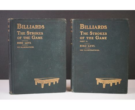 Books - Billiards The Strokes of the Game, Riso Levi, two hardback volumes. 