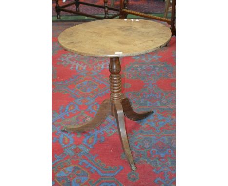 A 'Georgian' mahogany tilt top table, with tripod base