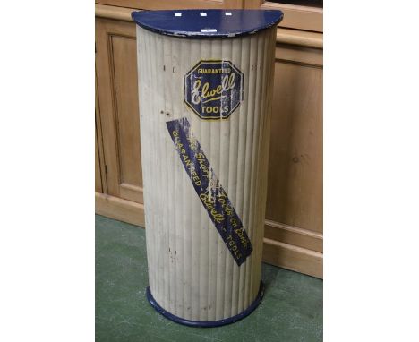 Advertising - a Vintage Elwell Tools display stand, ridged front, open flat back
