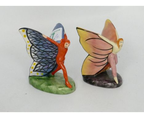 Carltonware Butterfly Girl  &amp; Devil figures: height 8cm(2) 