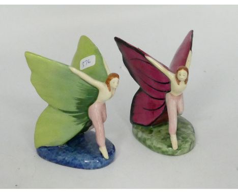 Carltonware Butterfly Girl figures: height 8cm(2) 
