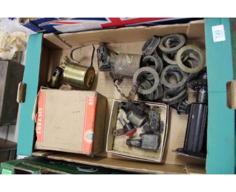 NOS sievert brass burner, brass beer keg, mounts &amp; Lucas branded early cycle dynamo set 