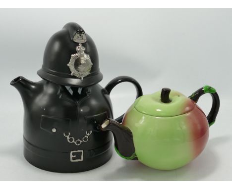 Carltonware Novelty Teapots Policeman &amp; Apple: tallest  23cm(2) 