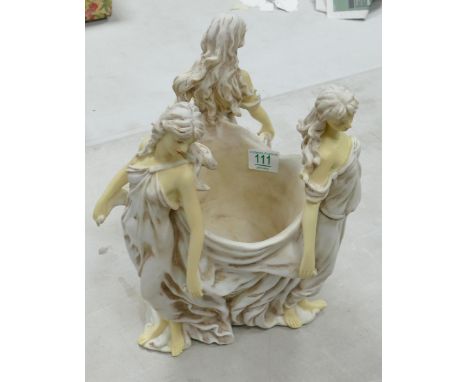 Large Resin Classical Lady Theme Planter: height 14cm 