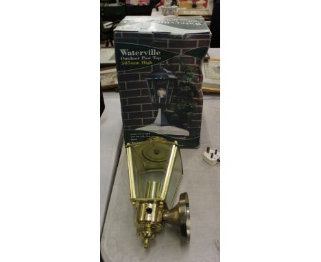 Boxed Waterville Outdoor Post Light: together with brass similar item(2) 