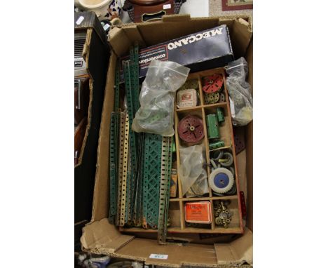 A collection of vintage Meccano parts: 
