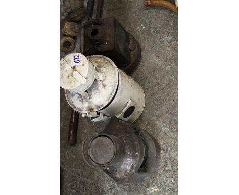 A collection of Vintage Paraffin Type Lamps including Ships Port Lamp, Safety Lamp &amp; similar(3) 