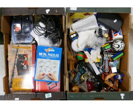 A collection of Vintage Games &amp; Puzzles Mobile Phones, boxed cassette recorder etc  : 2 trays 