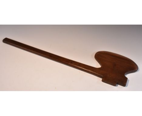 Friendly Society - Masonic - a 19th century mahogany ceremonial axe, 73cm long 
