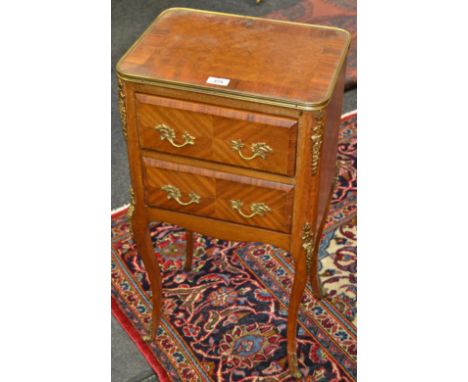 A Louis XV gilt metal mounted kingwood commode of small proportions 