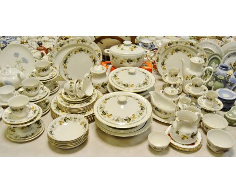 A Royal Doulton Larchmont pattern dinner, coffee and tea service, for six, comprising dinner plates, tea plates, ramekins, tw