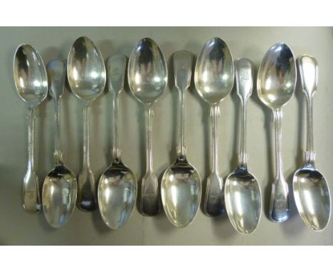 A set of ten silver fiddle and thread pattern tablespoons  William Hutton & Sons  Sheffield 1927