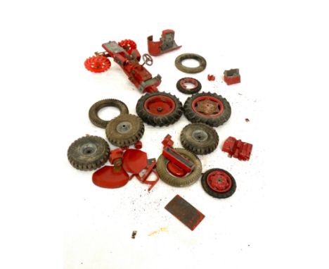Selection of vintage diecast tractor spares 
