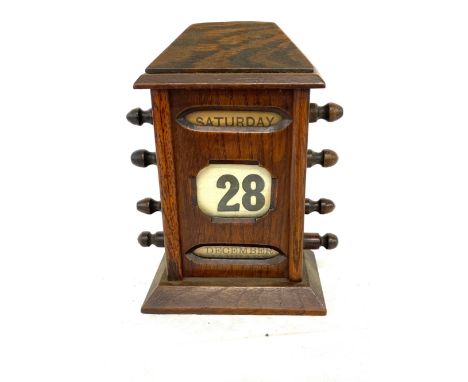 Vintage wooden desk date calendar, approximate height 7 inches 