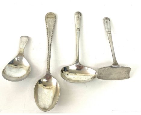 Selection of silver spoons to include a caddy spoon etc, total weight 82g 