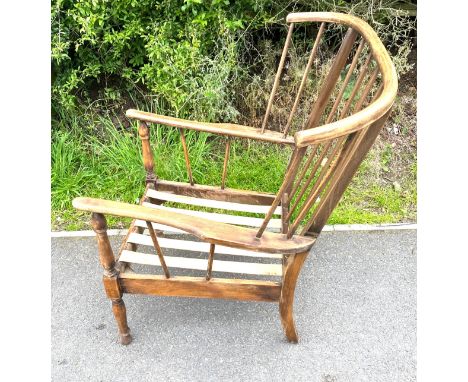 Ercol style easy chair, with no cushions 