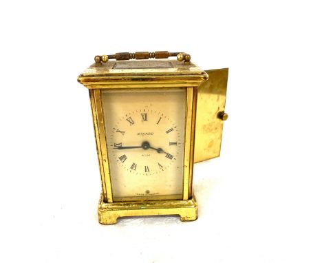 Bayard brass carriage clock, 7 jewel Duverdrey &amp; Bloquel France 79 untested 