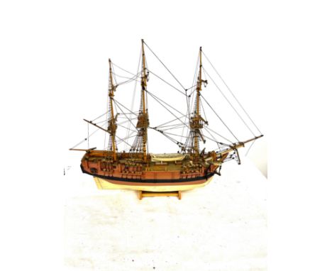 Vintage galleon ship model measures approx 18 inches tall 22 inches long 