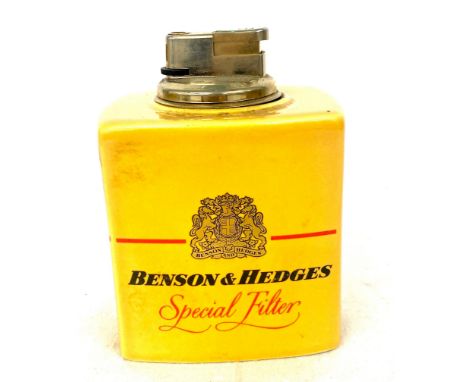 Vintage Benson and Hedges advertising table lighter, untested, approximate height 5 inches 