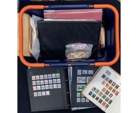 Collection of stamps to include bag of GB Penny Red plates, Commonwealth ranges in 3 albums and a battered strand with useful