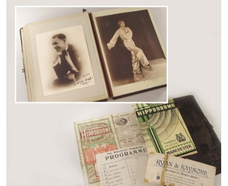 MUSIC HALL PORTRAIT ALBUM. A Victorian photograph album, now containing 40 studio format & other photographic portraits of mu