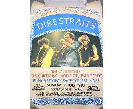 Bob Dylan &amp; Dire Straits Concert Posters including Dylan Torino 1992 (large) 27''x40'' approx and Dire Straits Punchestow