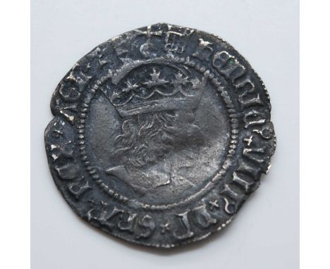 England, Henry VIII groat, first coinage (1509-1526), obv; crowned bust right within inner-circle, mm portcullis both sides, 