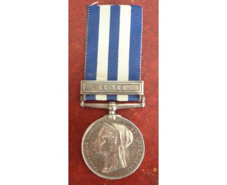 Egypt Medal with El-Teb clasp to 5162 Private G Sturgeon of the Camel Transport Company, second version without '1882' engrav
