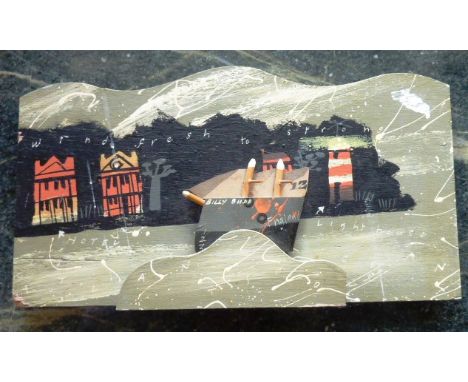 A John Maltby (signed to reverse) Ship Automaton "Wind Fresh to Strong", 36.5cm wide 