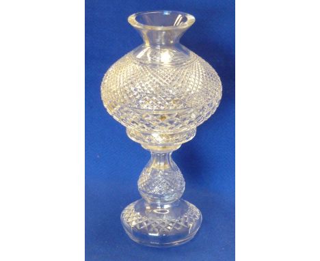 A modern fine quality hand cut Waterford electric Lamp comprising base and Shade, 35cm high 