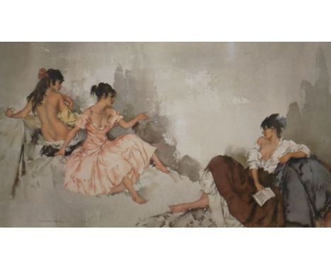 William Russell Flint, limited edition print, Three Girls, 202/850, 35 x 57cm.