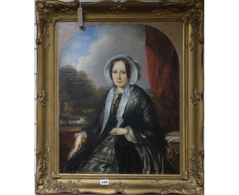 Attributed to Adrien Wulffaert , oil on canvas, Portrait of a seated lady, 60 x 47cm