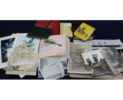 A small collection of family-related ephemera, Edwardian and later, including four albums/autograph books partly filled with 