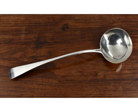 An early Victorian silver Old English pattern soup ladle, Benjamin Stephens, London, 1838, 13¼in. (33.3cm.) long, weight 6.9 