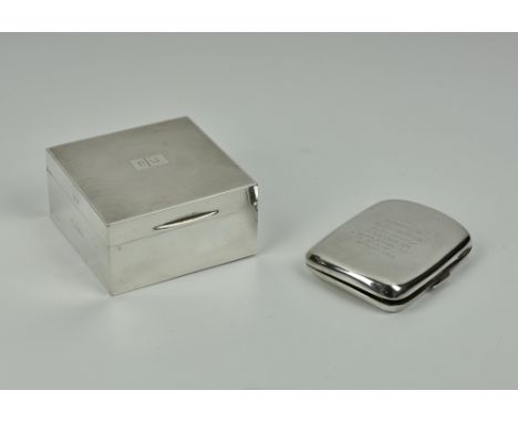 A silver cigarette case - RAF interest, Colen Hewer Cheshire, Chester, 1918, the case inscribed 'Presented to A. Forster, by 