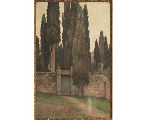 Herbert Gustave Schmalz (English, 1856-1935), " The Gate of ..?.. France " , oil on canvas, signed and inscribed to artist's 