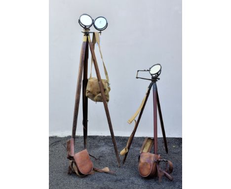 Two early 20th century British Military issue heliographs by T. Cooke &amp; Sons Ltd., the first with original leather case w