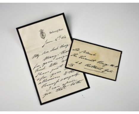 A signed letter from Prince Albert Edward (Prince of Wales) - Royal ephemera interest, handwritten letter on Marlborough Hous