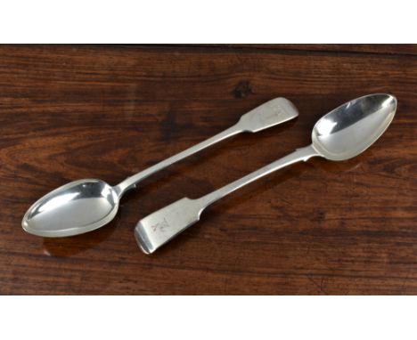 A George IV silver Fiddle Pattern stuffing spoon, Jonathan Hayne, London, 1821, the terminal with engraved half stag holding 