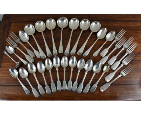 A small collection of silver cutlery, comprising of a very small George III ladle, George Smith &amp; Wm Fearn, Duty mark, no