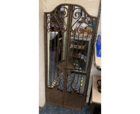 LARGE CAST IRON GATE GARDEN MIRROR - 150CMS APPROX