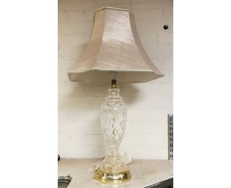 LARGE GLASS TABLE LAMP 75CMS (H) INC SHADE 