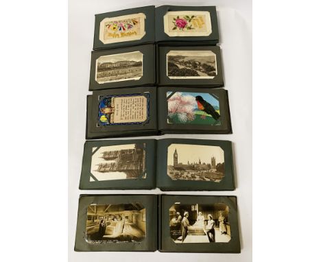 TRAY OF POSTCARD ALBUMS