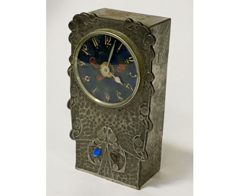 LIBERTY TUDRIC PEWTER ART NOUVEAU CLOCK - 14CMS X 8CMS APPROX