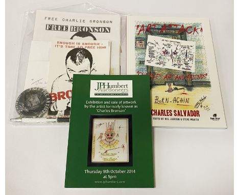SIGNED PRISONER BRONSON SALVADOR BOOK ''ART ATTACK'' AUCTION CATALOGUE AND FREE BRONSON PACK
