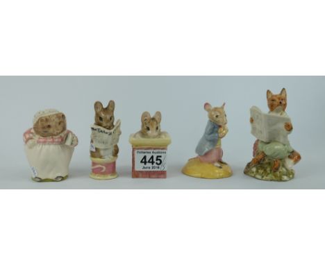 A collection of  Beatrix potter figures to include Foxy Reading BP6A, Tom Thumb BP6A, Tailor of Gloucester BP6A, Johnny Town 