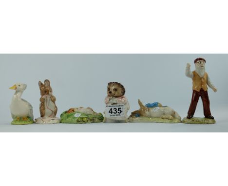 A collection of Royal Albert Beatrix Potter figures to include Mr McGregor, No More Twist, Timmy Willie Sleeping, Rebeccah Pu