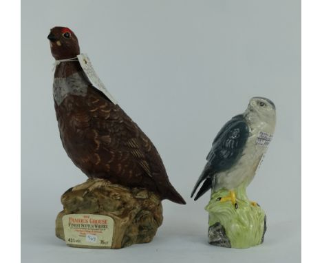 Royal Doulton Merlin 2641 and Famous Grouse Whiskey flask (2)